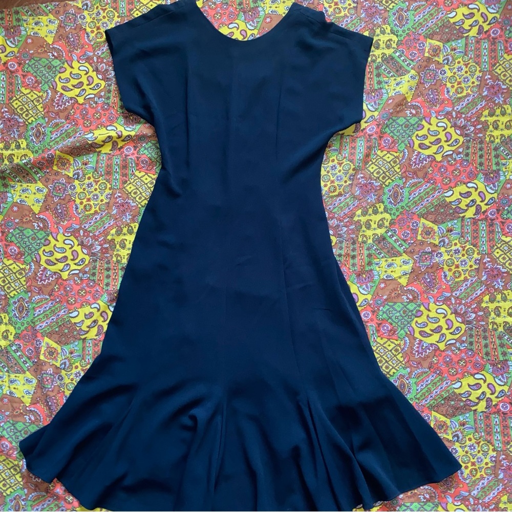 Dark Green Flouncy Button Back Dress
